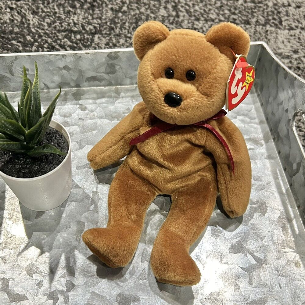 TY Beanie Baby 1995 "Teddy”‎ The Brown Bear #4050 With Error 1993 Tush Tag